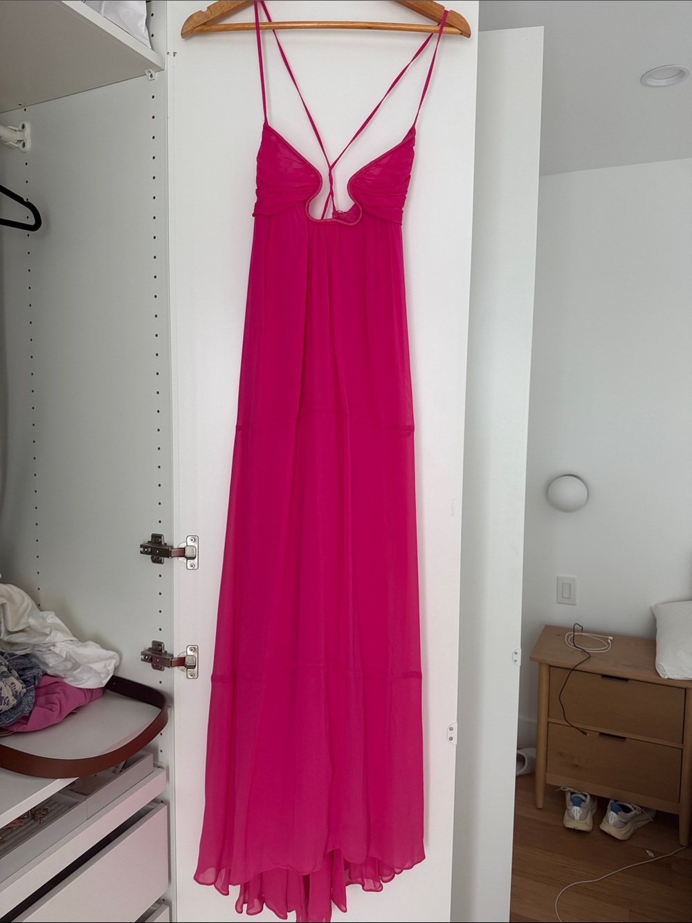 Zara Fuchsia Strappy Maxi Dress